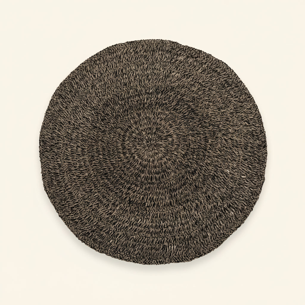 RAFFIA CARPET | NATURAL + BLACK | 150 cm
