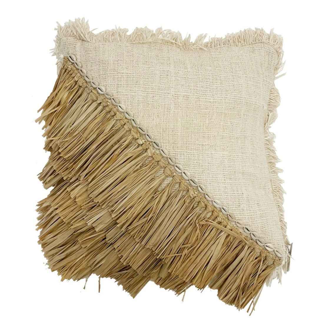RAFFIA COTTON CUSHION COVER | NATURAL | 2 SIZES