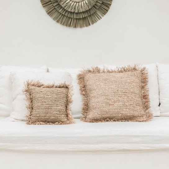RAFFIA CUSHION COVER | SQUARE | NATURAL | 60 x 60 CM