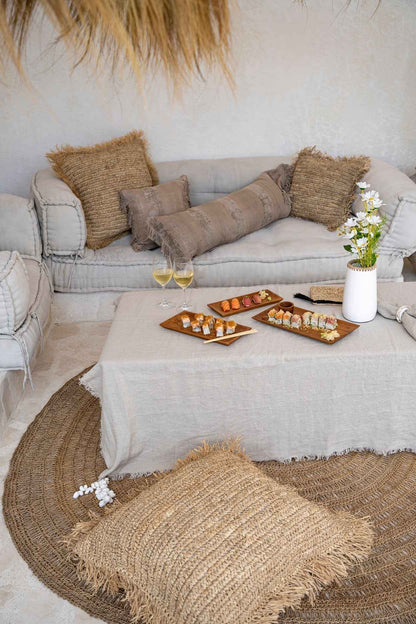 RAFFIA CUSHION COVER | SQUARE | NATURAL | 60 x 60 CM