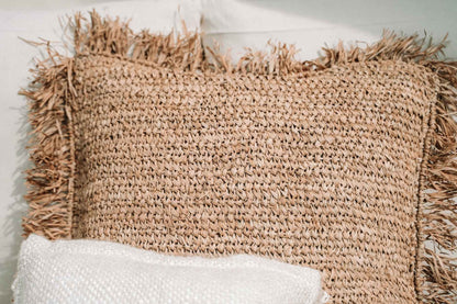 RAFFIA CUSHION COVER | SQUARE | NATURAL | 60 x 60 CM