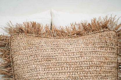 RAFFIA CUSHION COVER | SQUARE | NATURAL | 60 x 60 CM