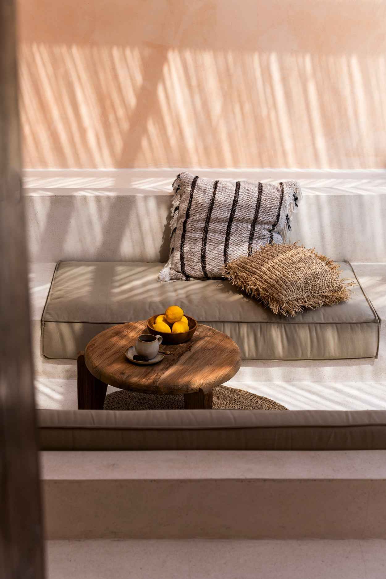 RAFFIA CUSHION COVER | SQUARE | NATURAL | 60 x 60 CM