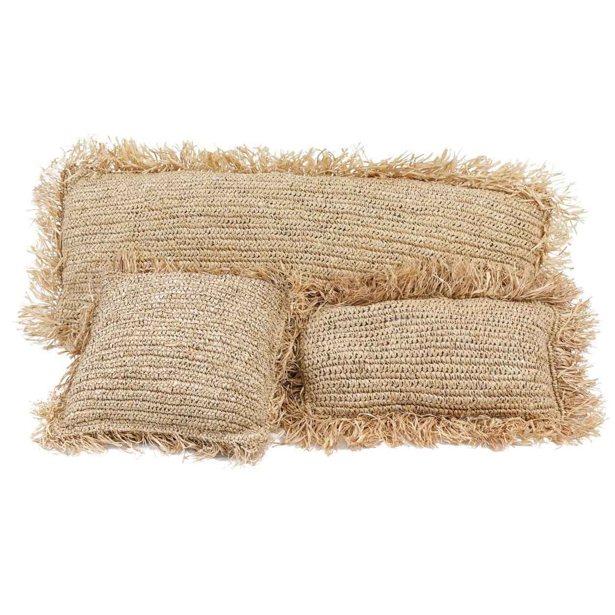 RAFFIA CUSHION COVER | SQUARE | NATURAL | 60 x 60 CM