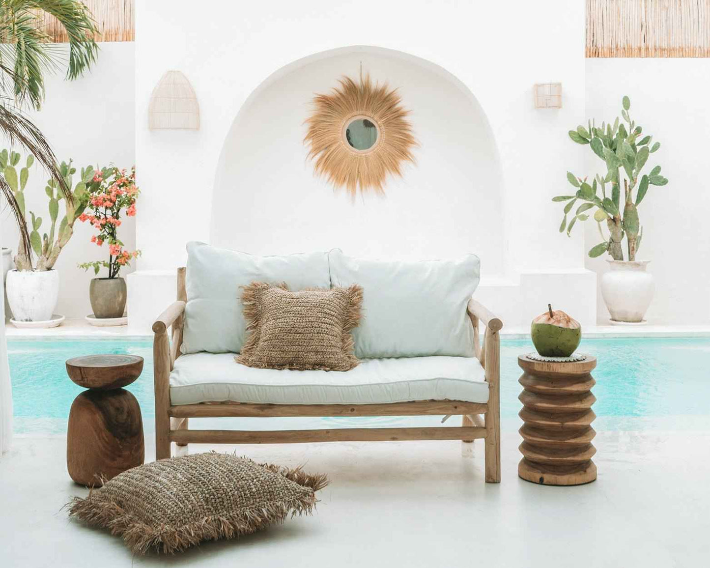 RAFFIA CUSHION COVER | SQUARE | NATURAL | 60 x 60 CM