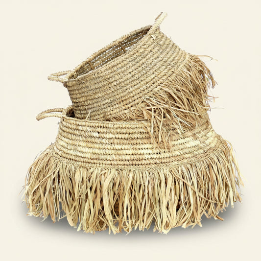 RAFFIA DELUXE BASKETS (SET OF 2) / NATURAL