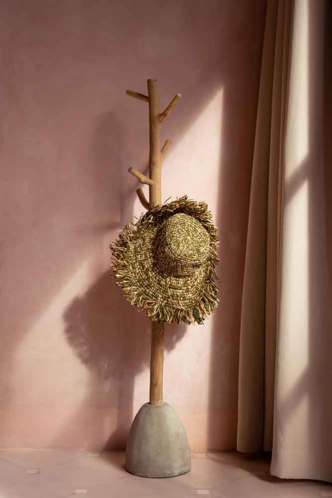 RAFFIA FIESTA HAT | GREEN + NATURAL
