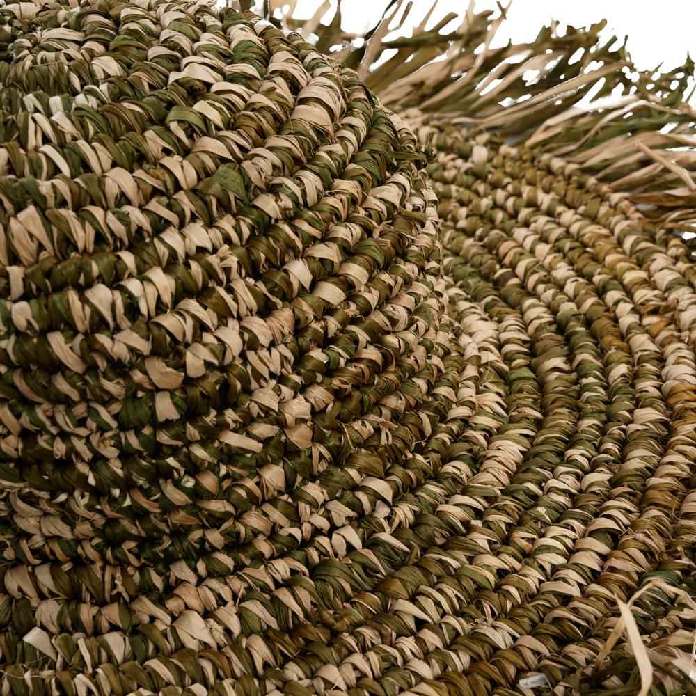 RAFFIA FIESTA HAT | GREEN + NATURAL