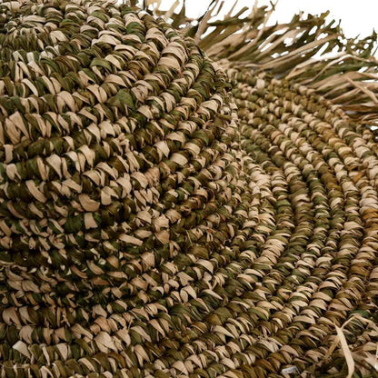 RAFFIA FIESTA HAT | GREEN + NATURAL