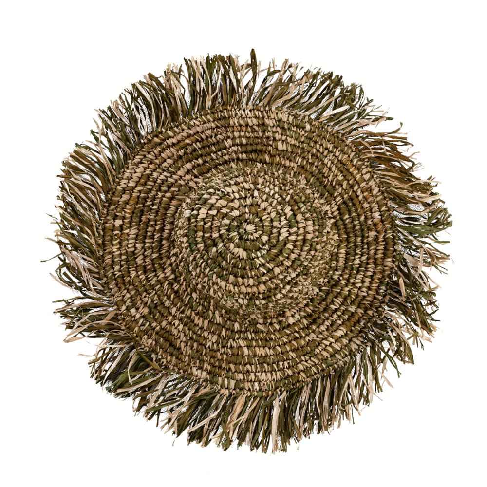 RAFFIA FIESTA HAT | GREEN + NATURAL