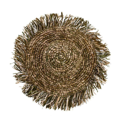 RAFFIA FIESTA HAT | GREEN + NATURAL
