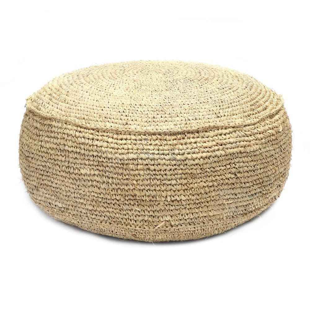RAFFIA FLORES POUF + COFFEE TABLE | NATURAL
