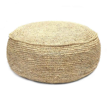RAFFIA FLORES POUF + COFFEE TABLE | NATURAL