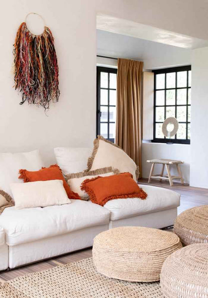 RAFFIA FLORES POUF + COFFEE TABLE | NATURAL