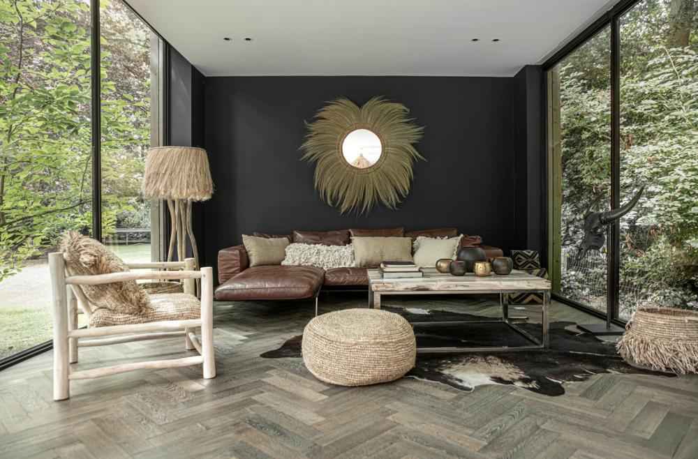 RAFFIA FLORES POUF + COFFEE TABLE | NATURAL