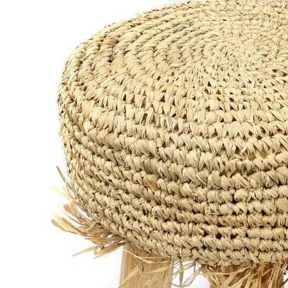 RAFFIA FRINGE STOOL / NATURAL