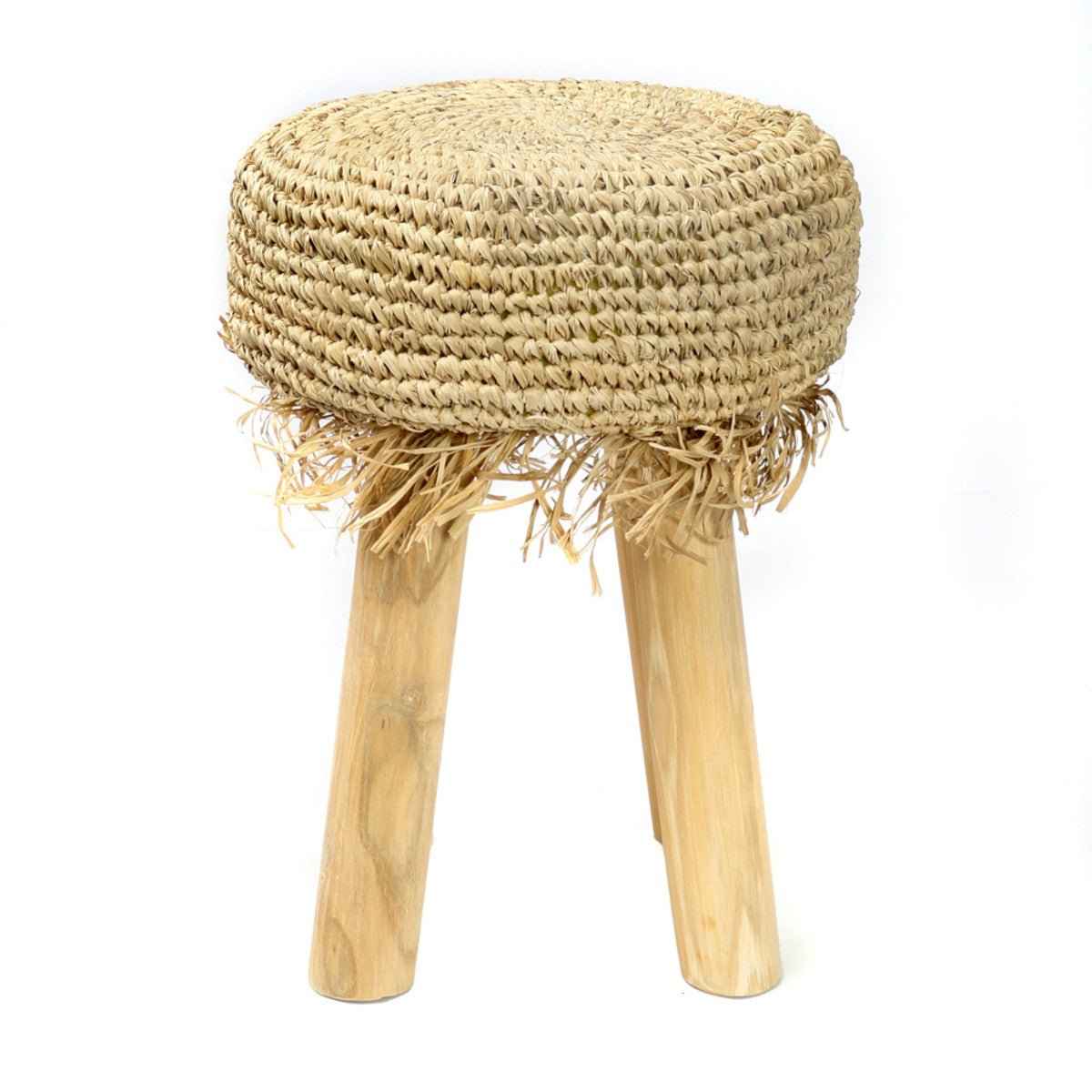 RAFFIA FRINGE STOOL / NATURAL