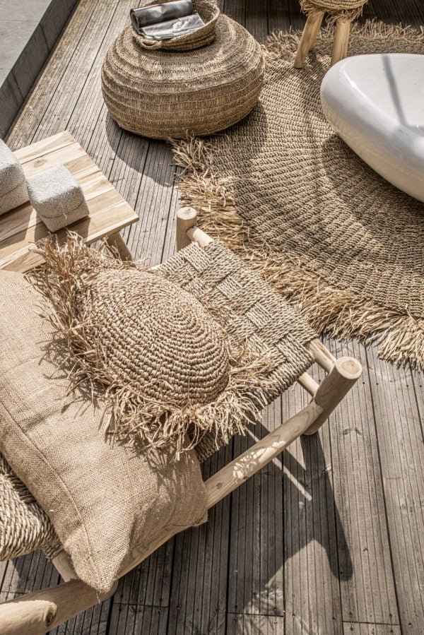RAFFIA FRINGED CARPET / NATURAL