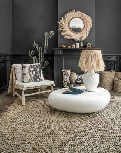 RAFFIA FRINGED CARPET / NATURAL