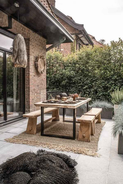 RAFFIA FRINGED CARPET / NATURAL