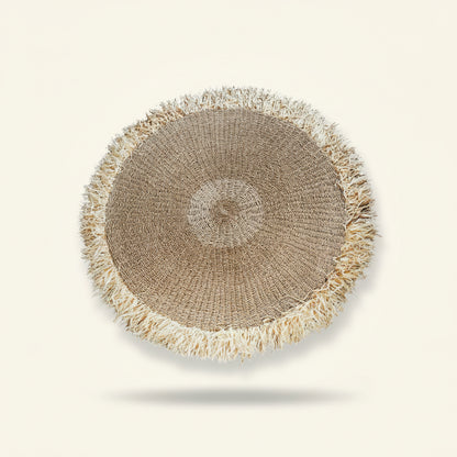 RAFFIA FRINGED CARPET / NATURAL