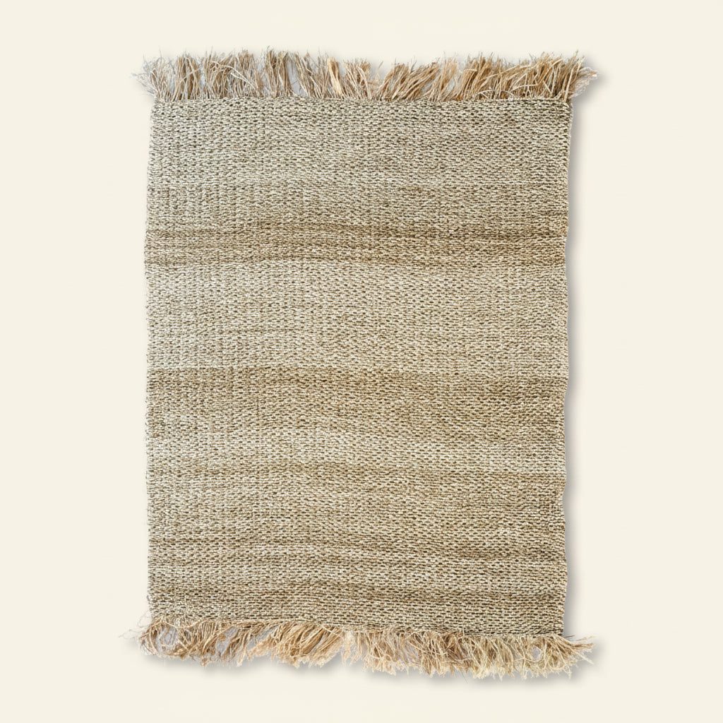 RAFFIA FRINGED CARPET / NATURAL