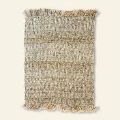 RAFFIA FRINGED CARPET / NATURAL