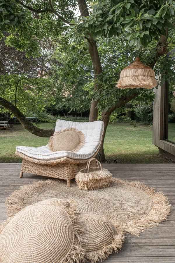 RAFFIA FRINGED CARPET / NATURAL