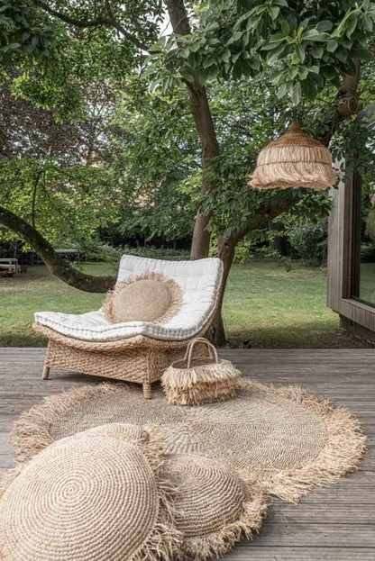 RAFFIA FRINGED CARPET / NATURAL