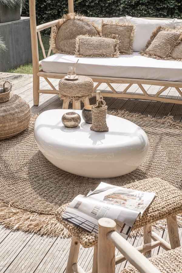 RAFFIA FRINGED CARPET / NATURAL