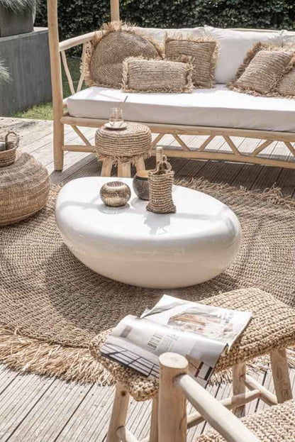 RAFFIA FRINGED CARPET / NATURAL