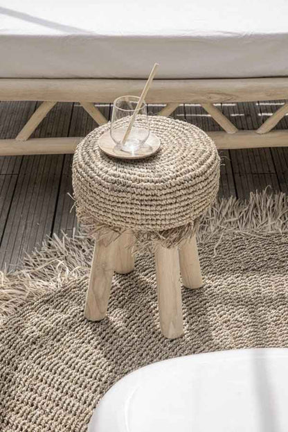 RAFFIA FRINGED CARPET / NATURAL
