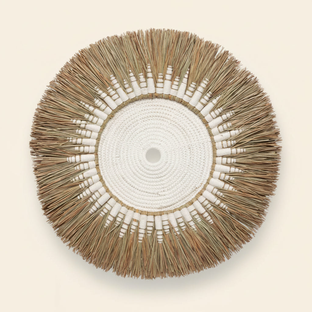 RAFFIA MACRAME WALL DECOR | NATURAL + WHITE