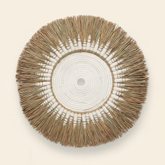 RAFFIA MACRAME WALL DECOR | NATURAL + WHITE