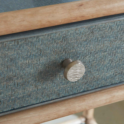 RAFFIA POLE RATTAN BEDSIDE TABLE