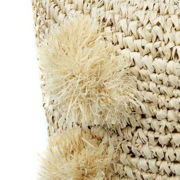 RAFFIA POM POM STOOL