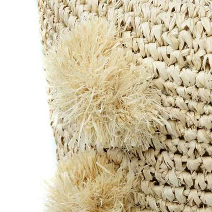 RAFFIA POM POM STOOL