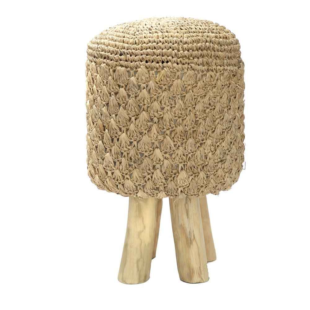 RAFFIA TRESSED STOOL