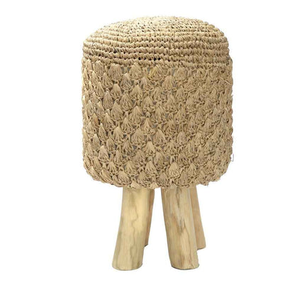 RAFFIA TRESSED STOOL