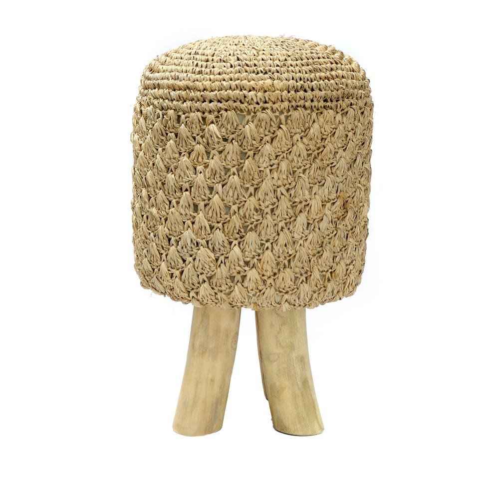 RAFFIA TRESSED STOOL