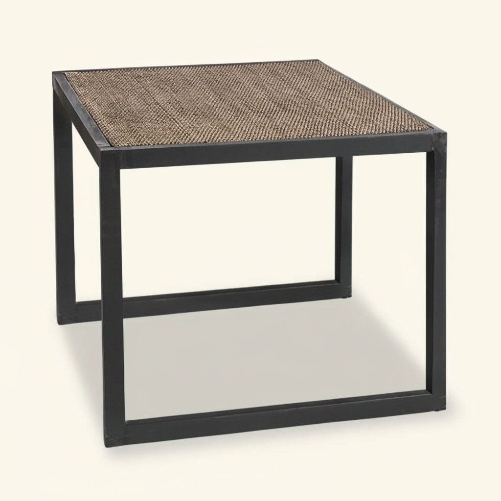 RAFFLES SIDE TABLE | BLACK WALNUT + RATTAN