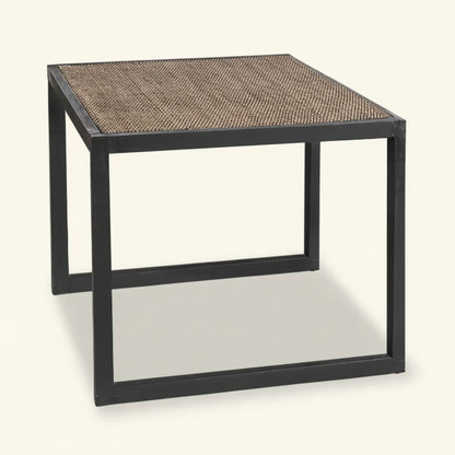 RAFFLES SIDE TABLE | BLACK WALNUT + RATTAN