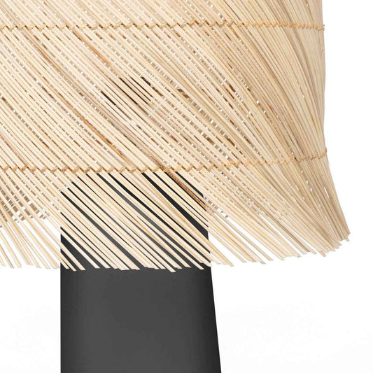 RATTAN TABLE LAMP / BLACK NATURAL