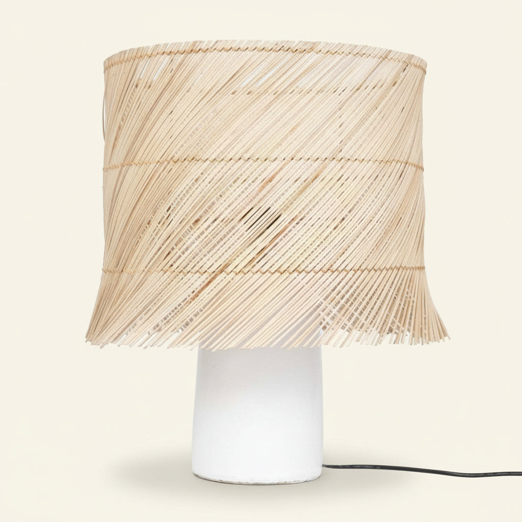 RATTAN TABLE LAMP / WHITE NATURAL