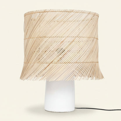 RATTAN TABLE LAMP / WHITE NATURAL