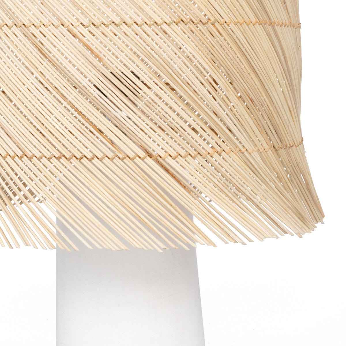 RATTAN TABLE LAMP / WHITE NATURAL