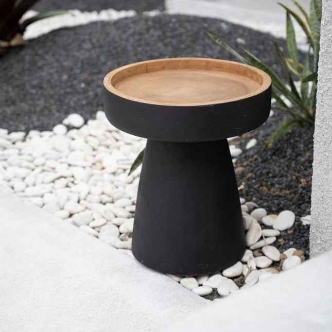 RAYU SIDE TABLE | BLACK + NATURAL