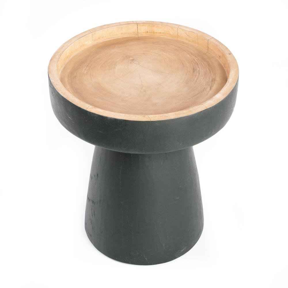 RAYU SIDE TABLE | BLACK + NATURAL