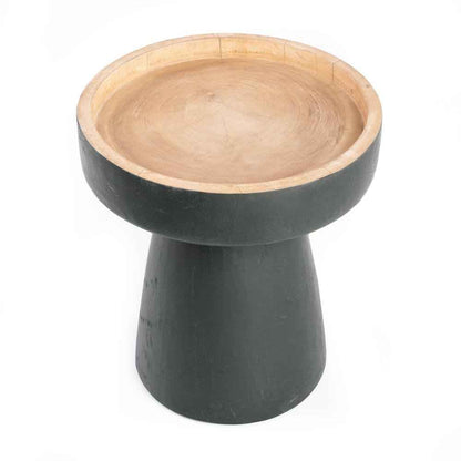 RAYU SIDE TABLE | BLACK + NATURAL