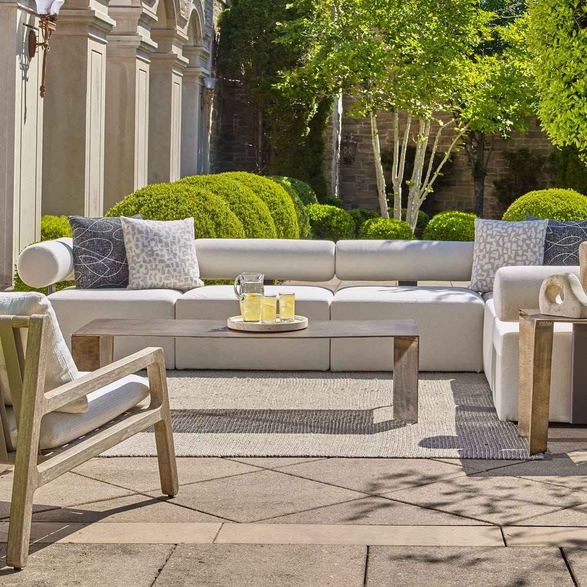 READE CAST ALUMINUM COFFEE TABLE